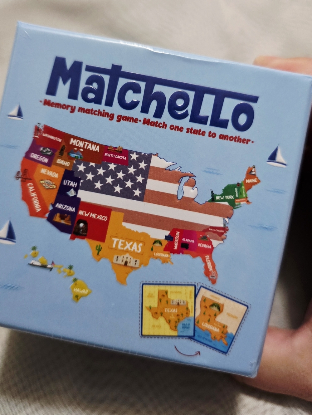 Matchello Memory Matching Game US States Geography Homework